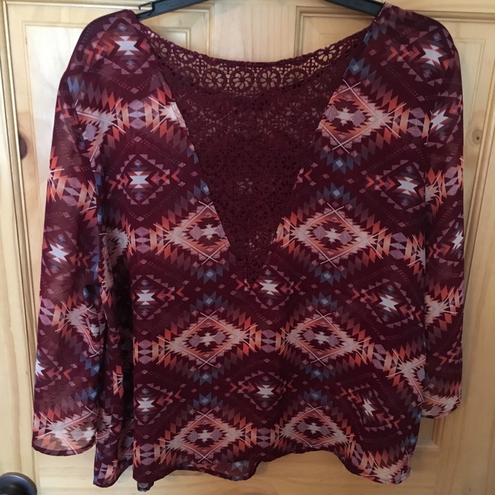 Tribal print top
